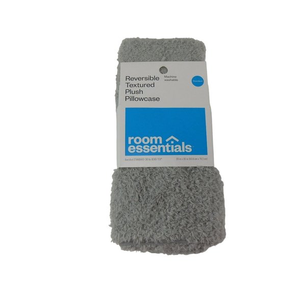 One Room Essentials Reversible Textured Plush Pillowcase Dreamy Soft Gray - Picture 2 of 5